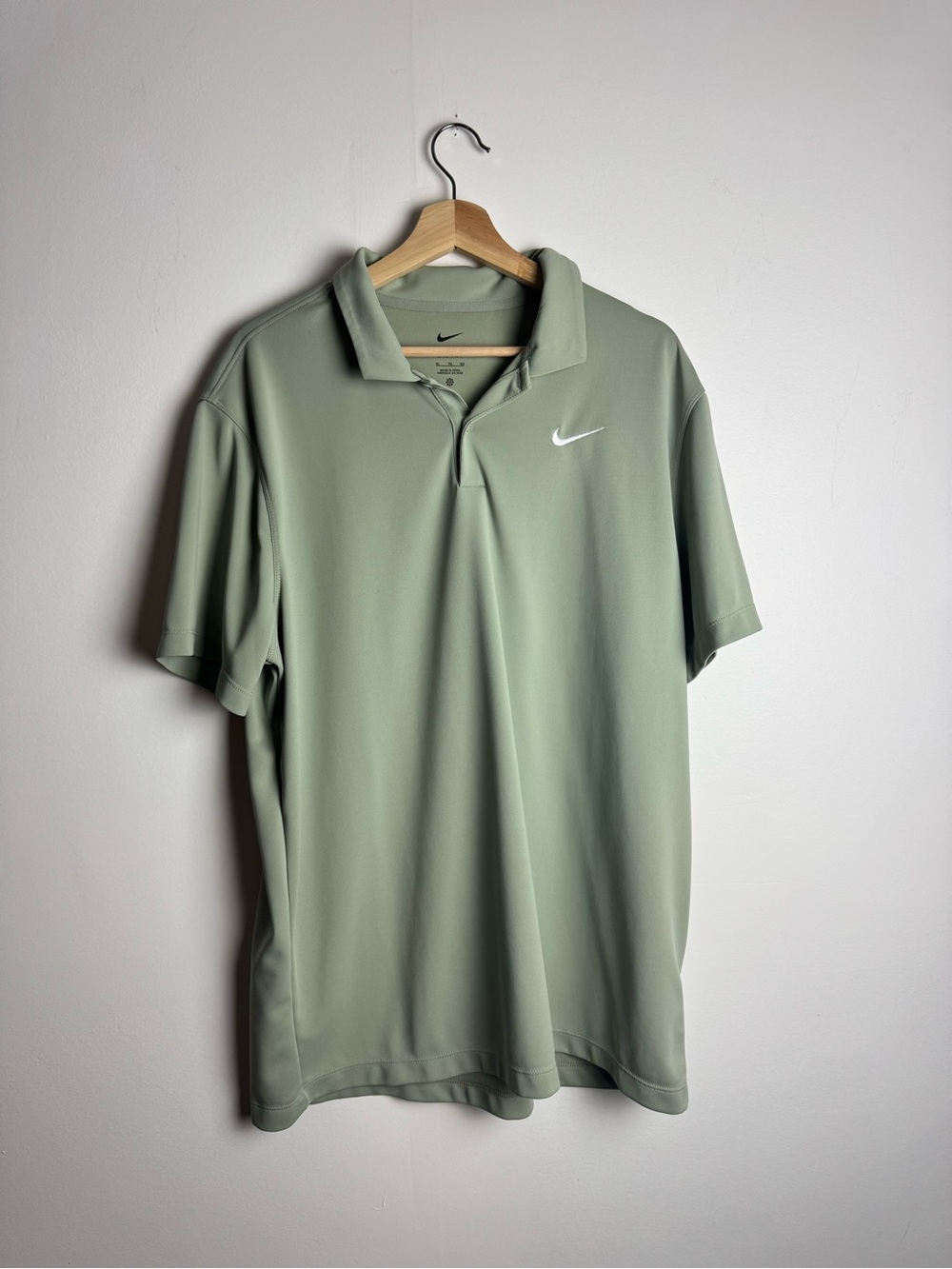 Nike Men’s Polo Shirt - Sage Green with White Swoosh